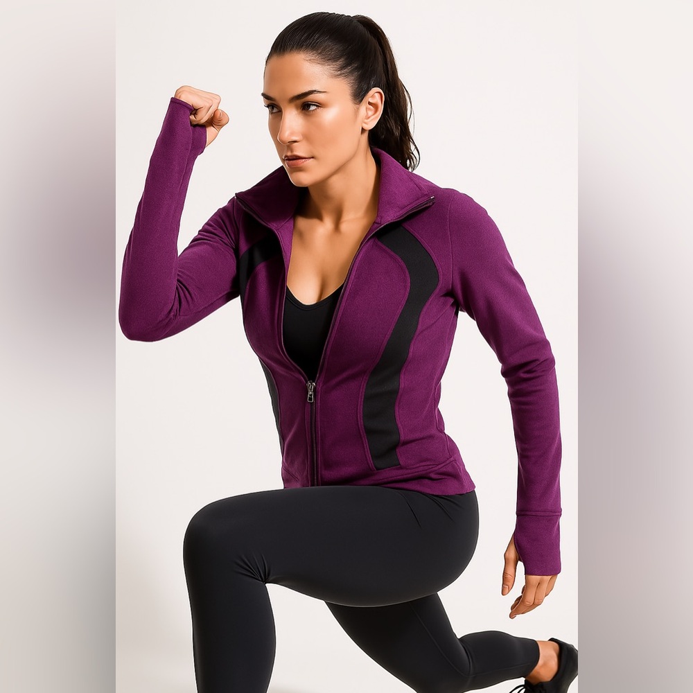 Lululemon Stride Jacket Purple Grey Sweater size 8 medium luon running fitness